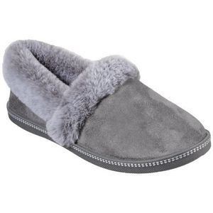 Skechers Cozy Campfire Team Toasty, pantoffels voor dames, Charcoal Microfiber suède faux Bont Line, 38.5 EU