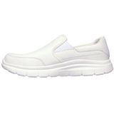 Skechers Flex Advantage Sr-Bronwood Slip On Sneakers voor heren, Wit leder, 39.5 EU