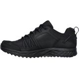 Skechers Escape Plan Sneaker voor heren, zwart, zwart leer, mesh-afwerking, Bbk, 46 EU