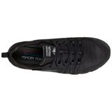 Skechers Escape Plan Sneakers voor heren, Zwart Lederen Mesh Trim, 39 EU