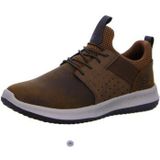 Skechers - DELSON-AXTON - Dark Brown - Sneakers - Leer - Textiel Voering