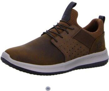 Skechers - DELSON-AXTON - Dark Brown - Sneakers - Leer - Textiel Voering