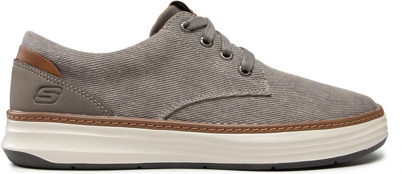 Skechers Heren Moreno Canvas Oxford Schoen, Taupe Doek, 39.5 EU