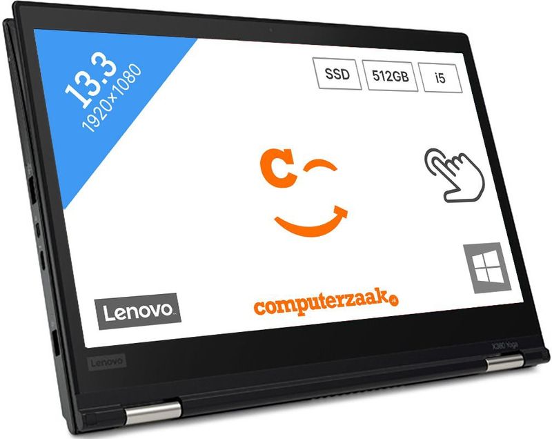 Lenovo ThinkPad X380 Yoga Intel® Core™ i5 i5-8250U Hybride (2-in-1) 33,8 cm (13.3") Touchscreen Full HD 8 GB DDR4-SDRAM 256 GB SSD Wi-Fi 5 (802.11ac) Windows 10 Pro Zwart
