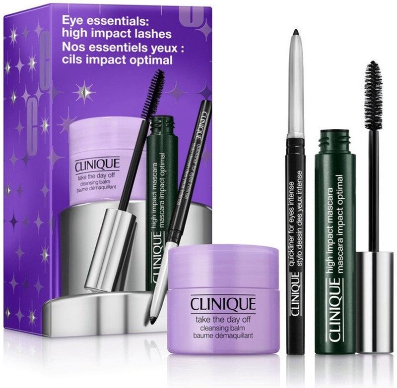 Clinique - High Impact Pakket Eye Essentials - Oogmake-up Set - Zwart - Inclusief Mascara en Cleansing Balm