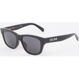 Celine Geometrische zonnebril met grijze lenzen en iconisch logo , Black , Dames , Maat: 55 MM