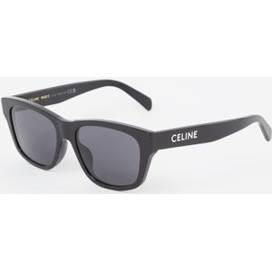 Celine Geometrische zonnebril met grijze lenzen en iconisch logo , Black , Dames , Maat: 55 MM