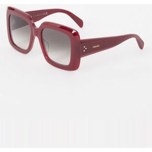 Celine Bordeauxrode Rechthoekige Zonnebril met Verloopglazen , Red , Dames , Maat: 54 MM