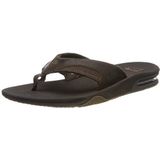 Reef Leather Fanning Heren Slippers - Dark Brown - Maat 36