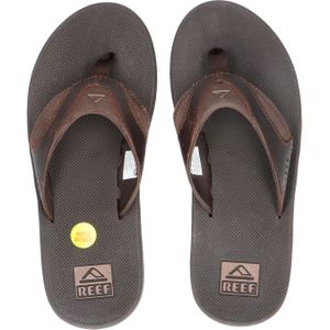 Reef Leather Fanningdark Brown Heren Slippers - Donkerbruin - Maat 42