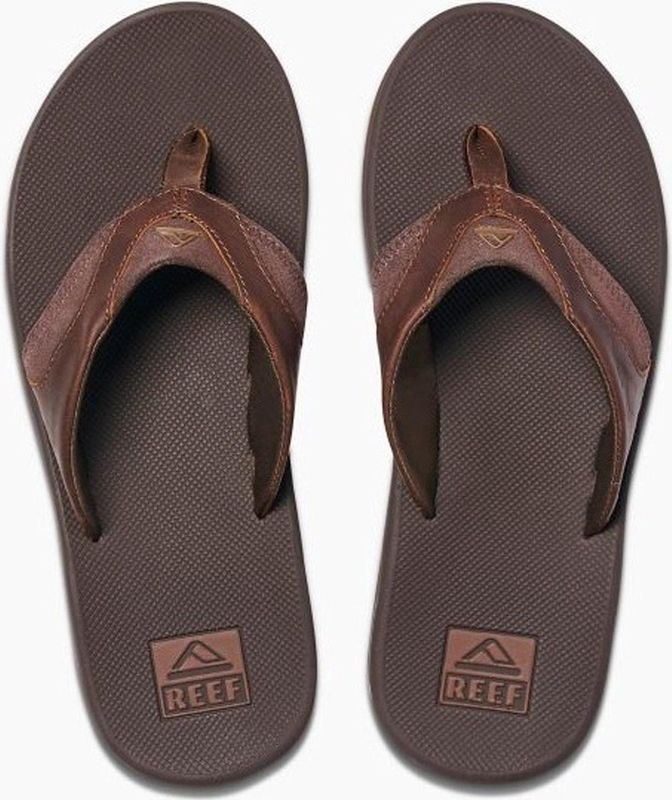 Reef Leather Fanningdark Brown Heren Slippers - Donkerbruin