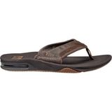 Reef - Leather Fanning - Heren Slippers - Dark Brown - Synthetisch - Rubber