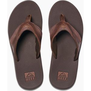 Reef Leather Fanningdark Brown Heren Slippers - Donkerbruin
