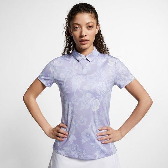Nike - Nk Df Uv Polo Aop Summer Sportpolo - Paars - Dames