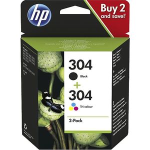 Inktpatroon HP 304 (3JB05AE) dubbelpak zwart + kleur (origineel)