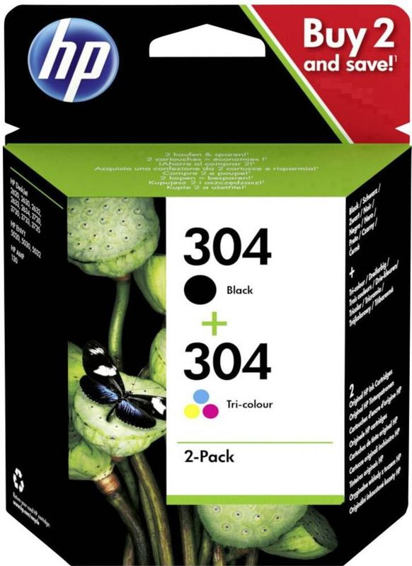 HP 304 Inktcartridge - Driekleuren & Zwart - 2-Pack