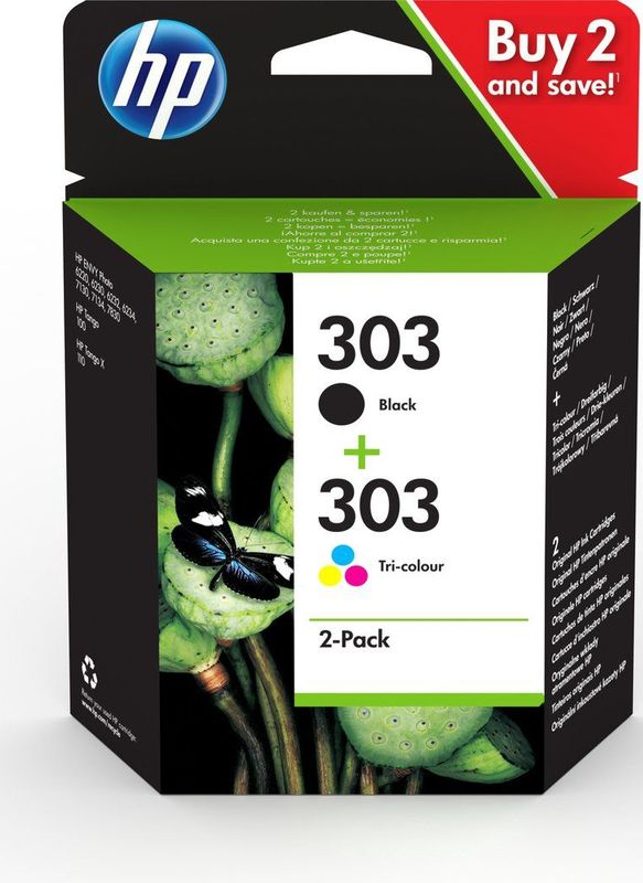 HP 303 Inktcartridges Zwart Kleur Dual-Pack