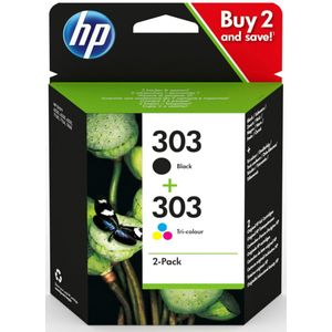 HP 303 2-pack (Opruiming 2 x 1-pack los outlet) zwart en kleur (3YM92AE) - Inktcartridge - Origineel