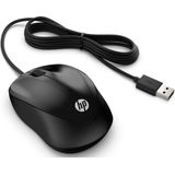 HP - Wired Mouse 1000 - Muis - Zwart - 1,5 Meter Snoer