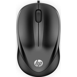HP - Wired Mouse 1000 - Muis - Zwart - 1,5 Meter Snoer