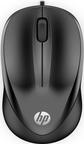 HP - Wired Mouse 1000 - Muis - Zwart - 1,5 Meter Snoer