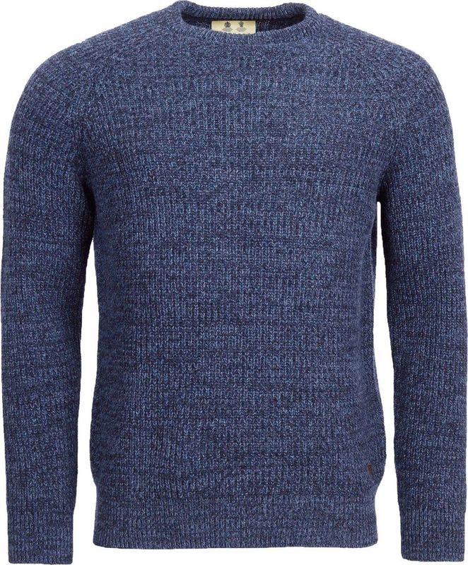 Barbour Trui Lamswol Knitted Navy - Heren