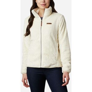 Columbia Fire Side II Vest Dames met Rits - Sherpa Fleece Vest Dames - Outdoorvest - Chalk - Maat S