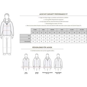 Carhartt Washed Duck Gevoerde Active Werkjas met Capuchon Heren Zwart (valt als XXXL)