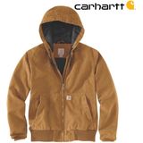 Carhartt - Loose Fit Washed Duck Insulated Active Jack - Winterjas - Zwart - 100% Katoen