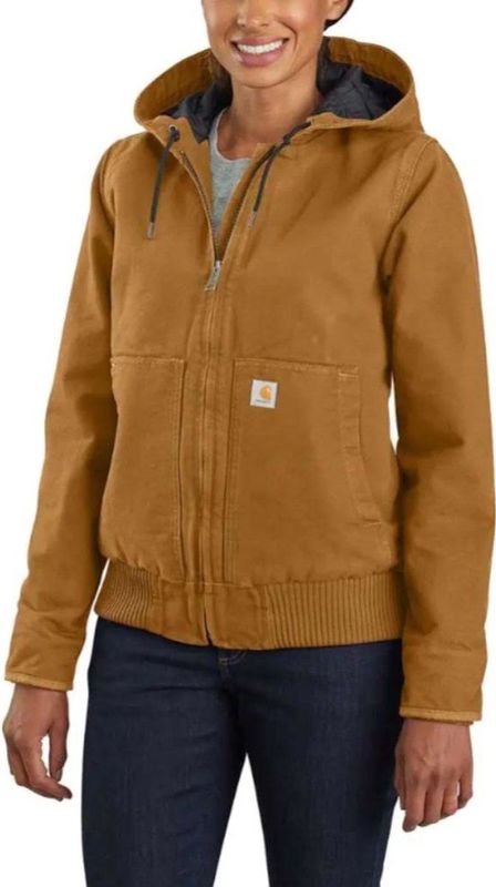 Carhartt - Loose Fit Washed Duck Insulated Active Jack - Winterjas - Zwart - 100% Katoen
