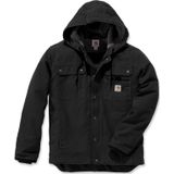 Carhartt Heren Werkvest, Relaxed Fit, Gewassen, Dons, Sherpa-gevoerd, Veelzijdige Jas, zwart.