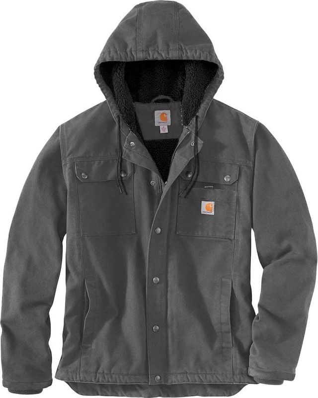 Carhartt - Relaxed Fit Washed Duck Sherpa-Lined Utility Jacket - Groen - 100% Katoen