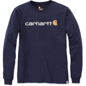 Carhartt 104107 Core Logo Longsleeve T-Shirt - Relaxed Fit - Navy