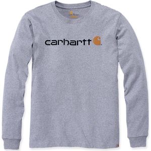 Carhartt 104107 Core Logo Longsleeve T-Shirt - Relaxed Fit - Heather Grey