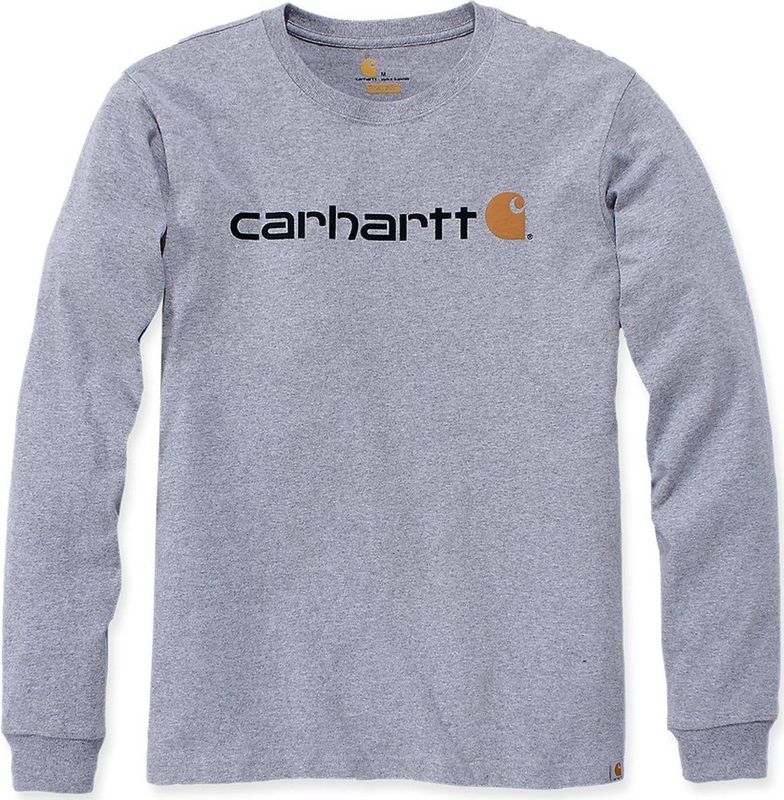 Carhartt Herren T-Shirt Core Logo T-Shirt L S Heather Grey