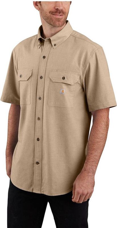 Carhartt Hemd Loose Chambray S S Shirt Dark Tan Chambray