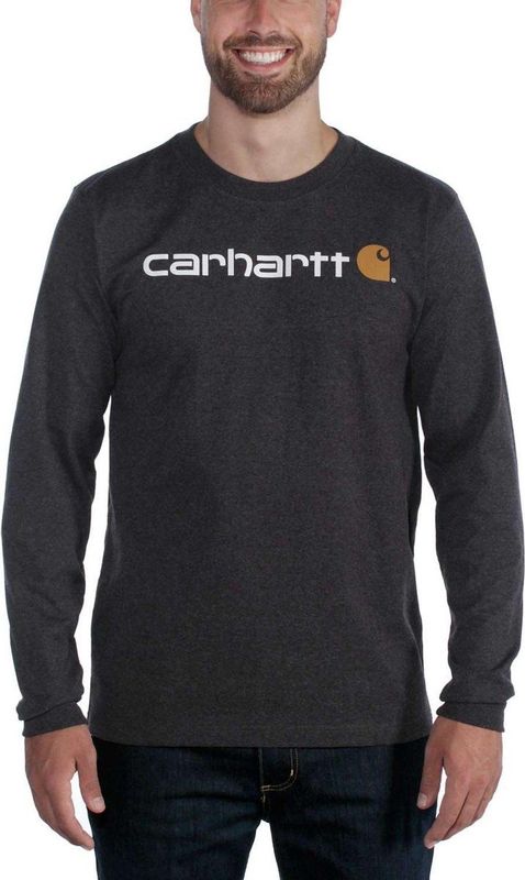 Carhartt Herren T-Shirt Core Logo T-Shirt L S Heather Grey