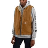 Carhartt Washed Duck Sherpa-Lined Bruin Mock-Neck Vest Heren