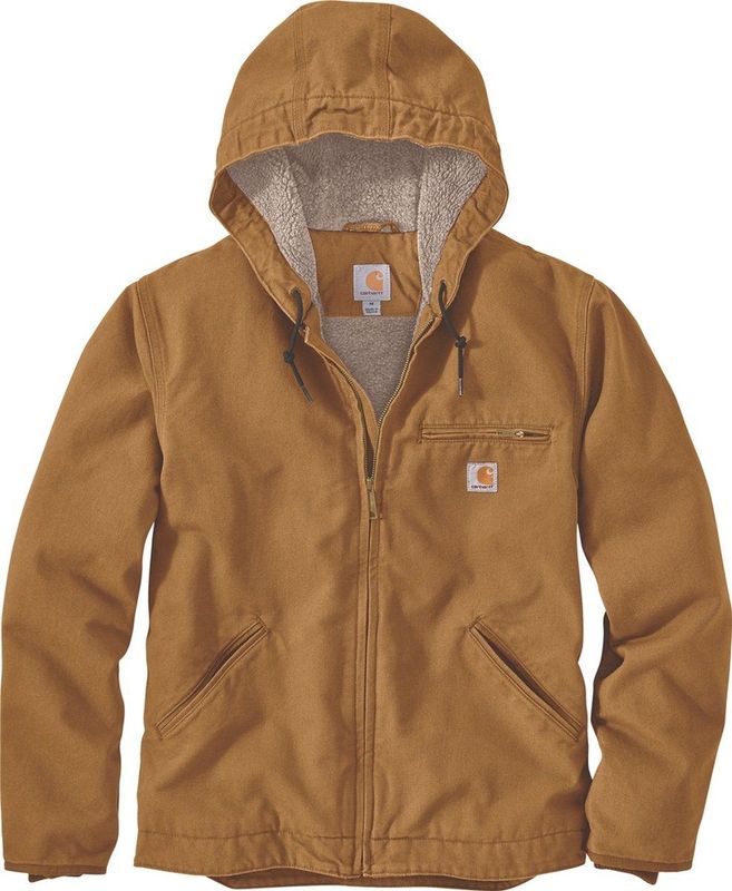 Carhartt - Washed Duck Sherpa Lined Jacket - Bruin - Katoen