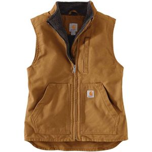 Carhartt - Washed Duck Sherpa Lined Mock Neck Vest - Carhartt Brown - Dames Vest