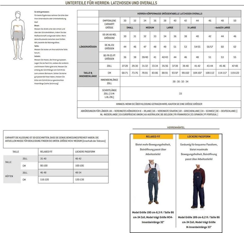 Carhartt Loose Fit Denim Bib Overall Darkstone-W30-L30
