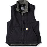 Carhartt 104224.DKB.S006 Sherpa gevoerd Mock Neck Heren Vest, Donkerbruin, Maat L