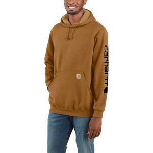 Carhartt Sleeve Logo Brown Hooded Sweatshirt Heren