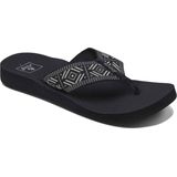 Reef Spring Woven Black White Dames Slippers - Zwart Wit