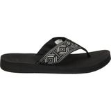 Reef Spring Woven Black White Dames Slippers - Zwart Wit