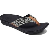 Reef Ortho Woven Dames Slippers - Black White