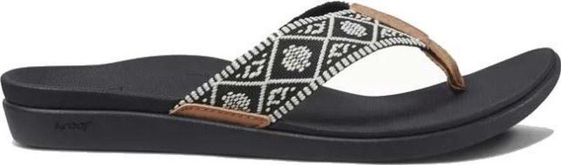 Reef Ortho Woven Dames Slippers - Black White