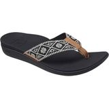 Reef Ortho Wovenblack White Dames Slippers - Zwart Wit