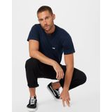 Vans Left Chest Logo Tee Heren T-shirt - Navy White