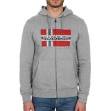 Napapijri - Sweatshirt - Grijs - Zip-through - Heren - 100% Katoen